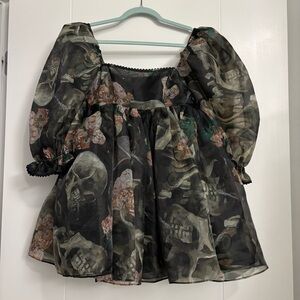 SELKIE The Skull of a Skeleton Puff Dress!